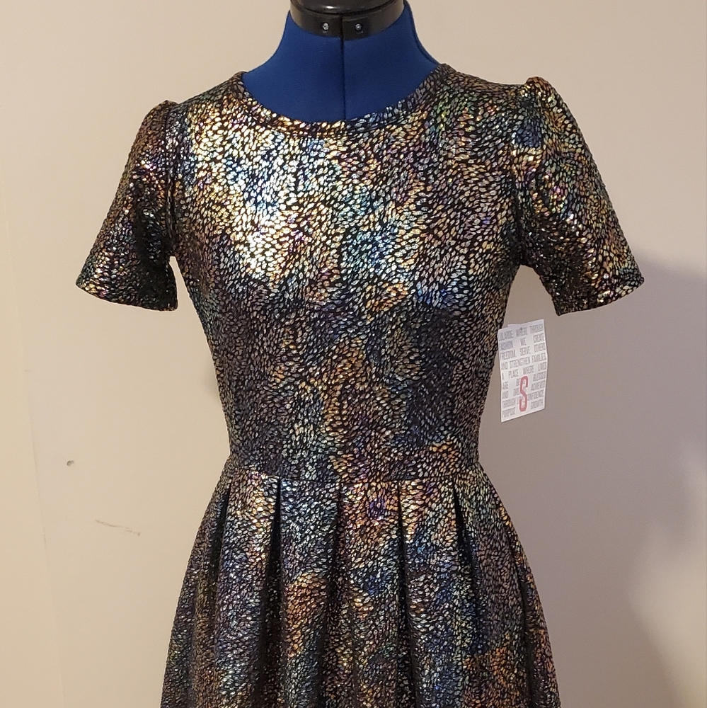 LuLaRoe small Amelia in Oil Slick Special Edition